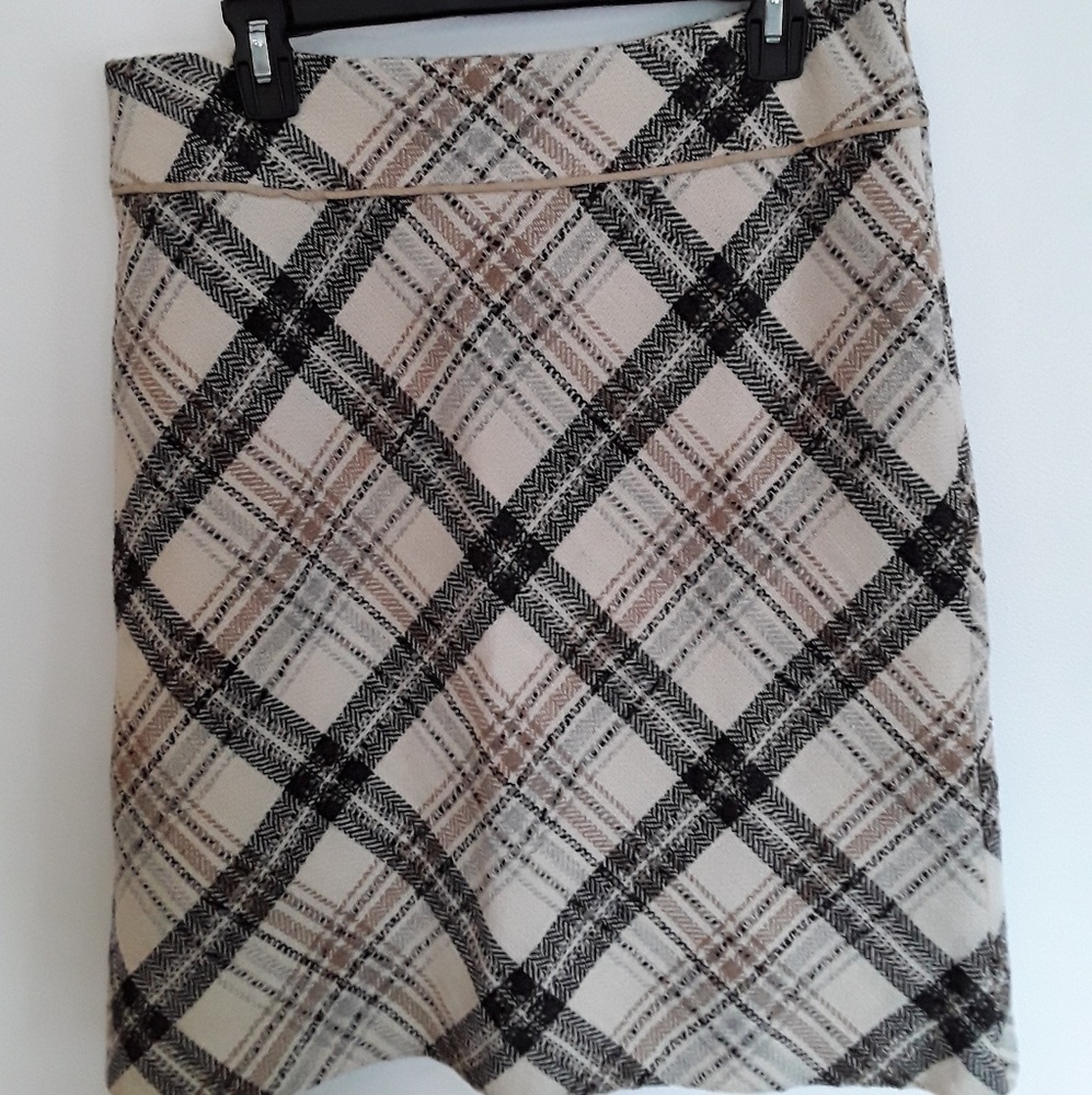Plaid wool Ann Taylor Loft skirt